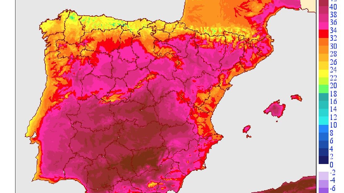 İspanya Meteorolojisi, ülke genelindeki sıcaklık haritasını yayınladı