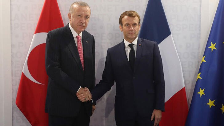 Cumhurbaşkanı Erdoğan, Macron ile görüştü