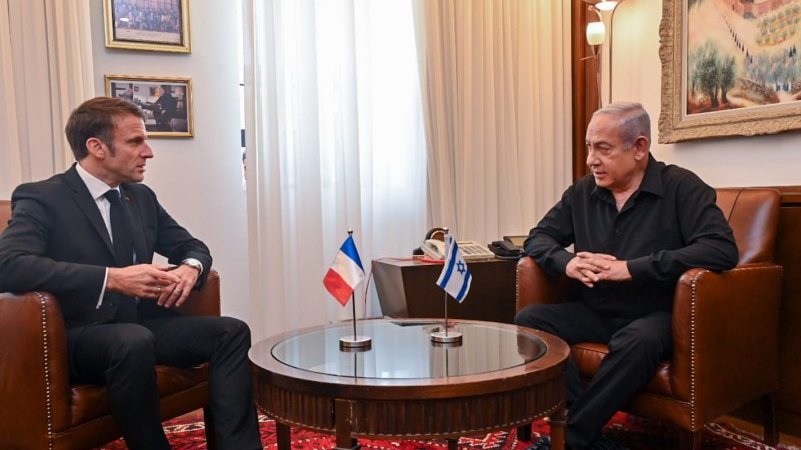 Netanyahu, Fransa Cumhurbaşkanı Macron ile bir araya geldi