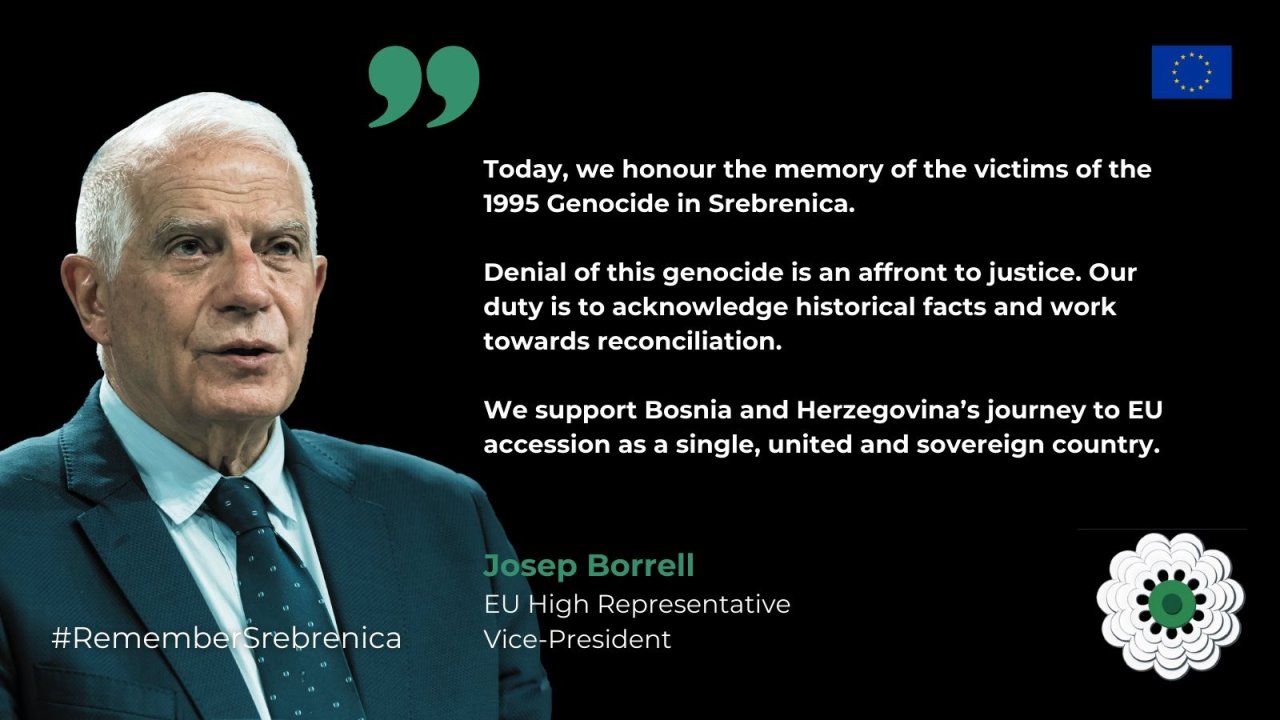 Borrell: Srebrenitsa Soykırımı modern Avrupa tarihinin en karanlık anlarından biridir