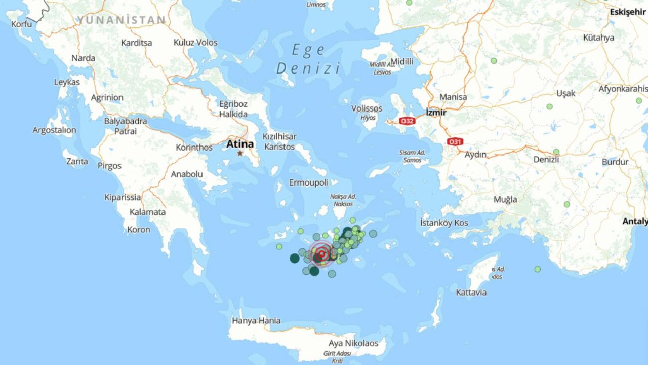 Ege Denizi'nde 15 saatte 89 deprem