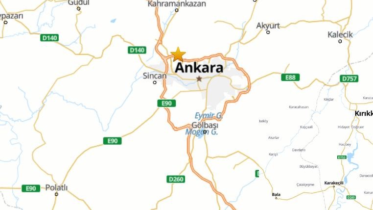 Ankara'da 3.5 büyüklüğünde deprem